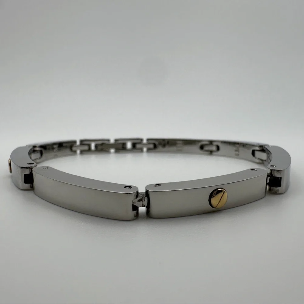 Morellato Stainless Steel and Gold Men’s Link Bracelet Italian Designer Vintage